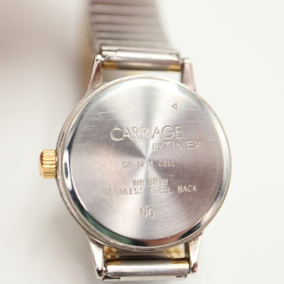 Carriage by Timex Womens Two Tone Watch 22mm Expansion Band w New Battery - Picture 12 of 12